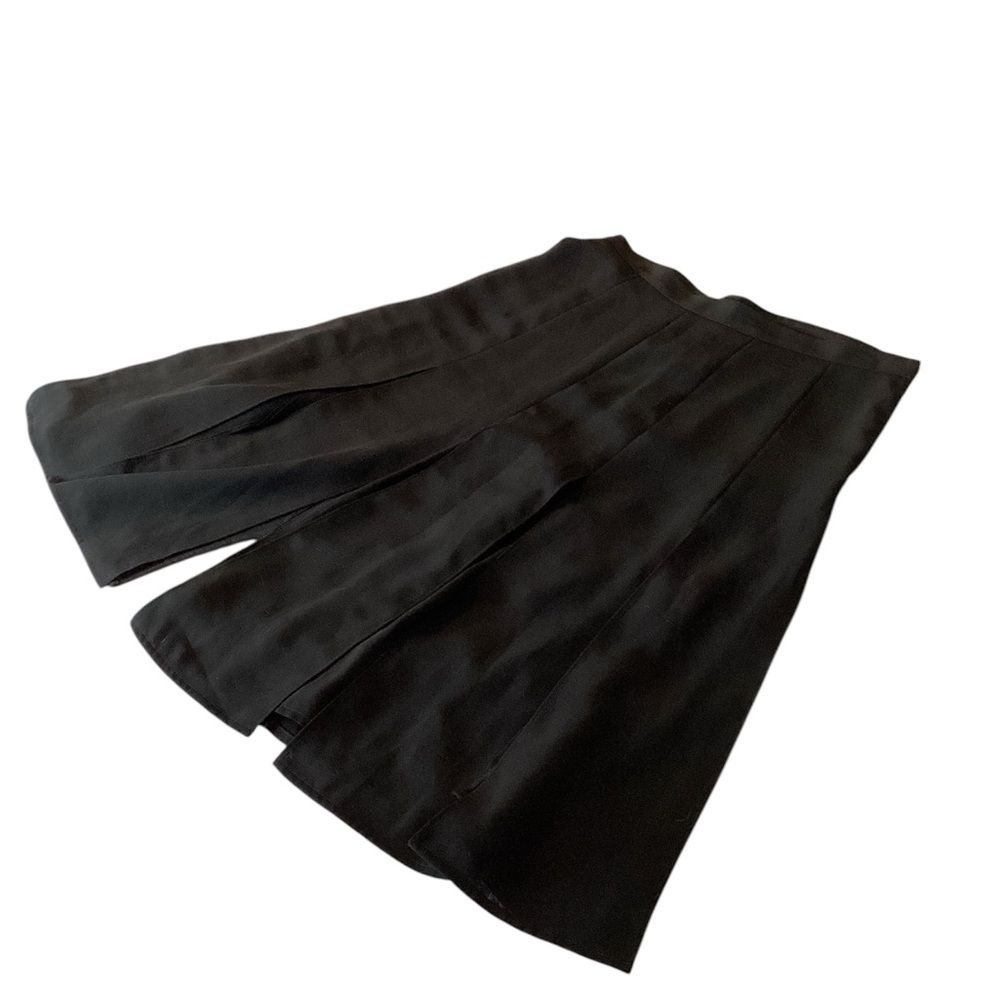 Ann Taylor Black A-line panelled car wash style Skirt.